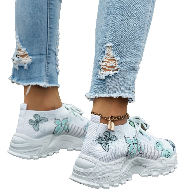 Women Butterfly Print Mesh Sne - White Sneaker Care Kit review and price